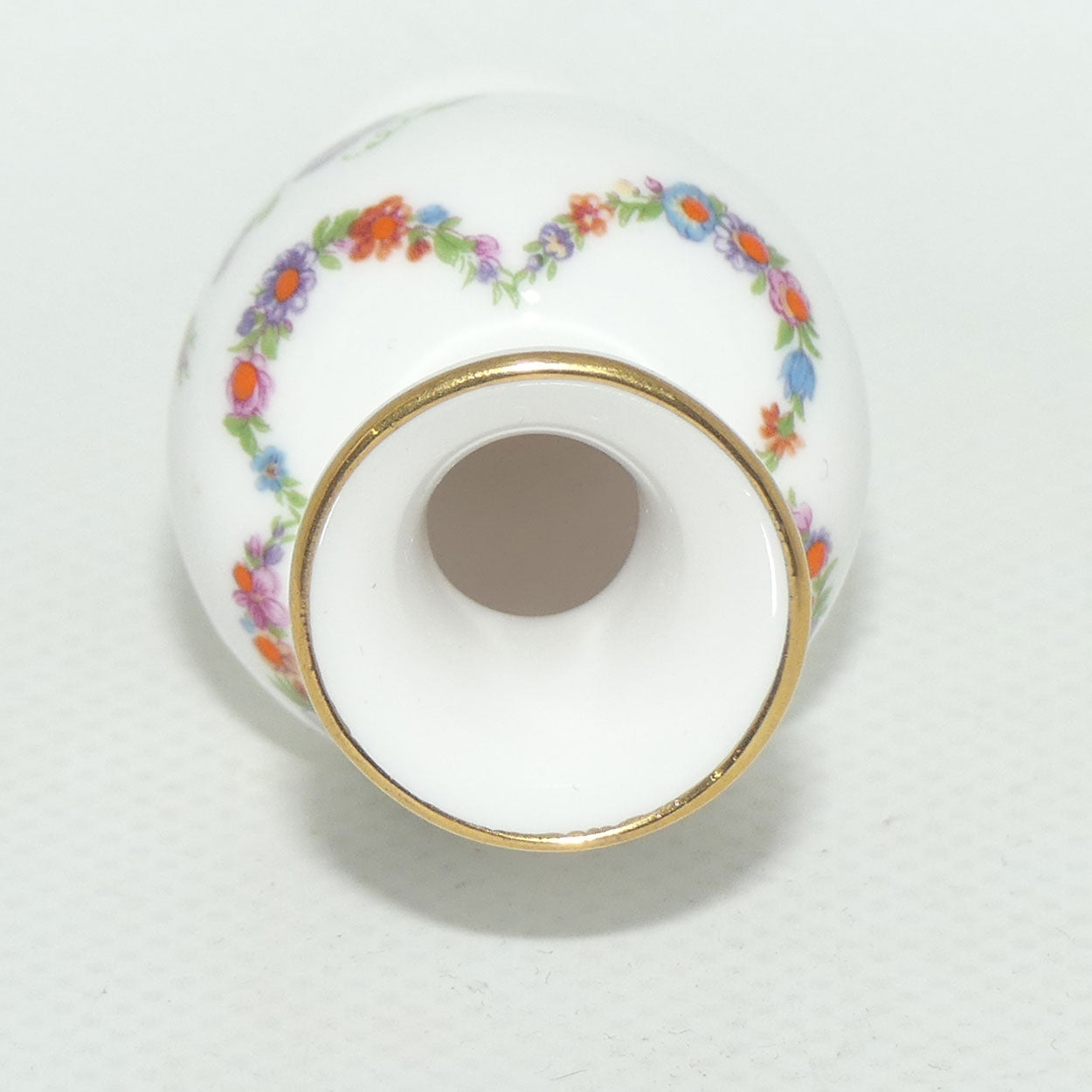 Caverswall England miniature vase | Hand Painted Floral decoration signed M Grant