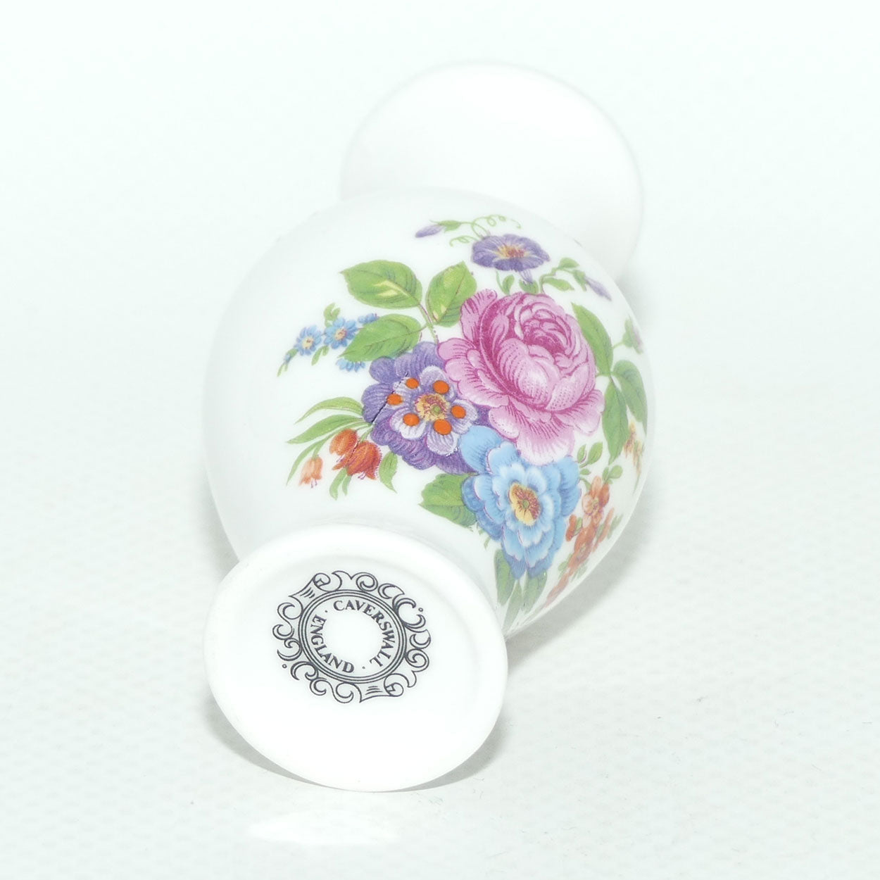 Caverswall England miniature vase | Hand Painted Floral decoration signed M Grant