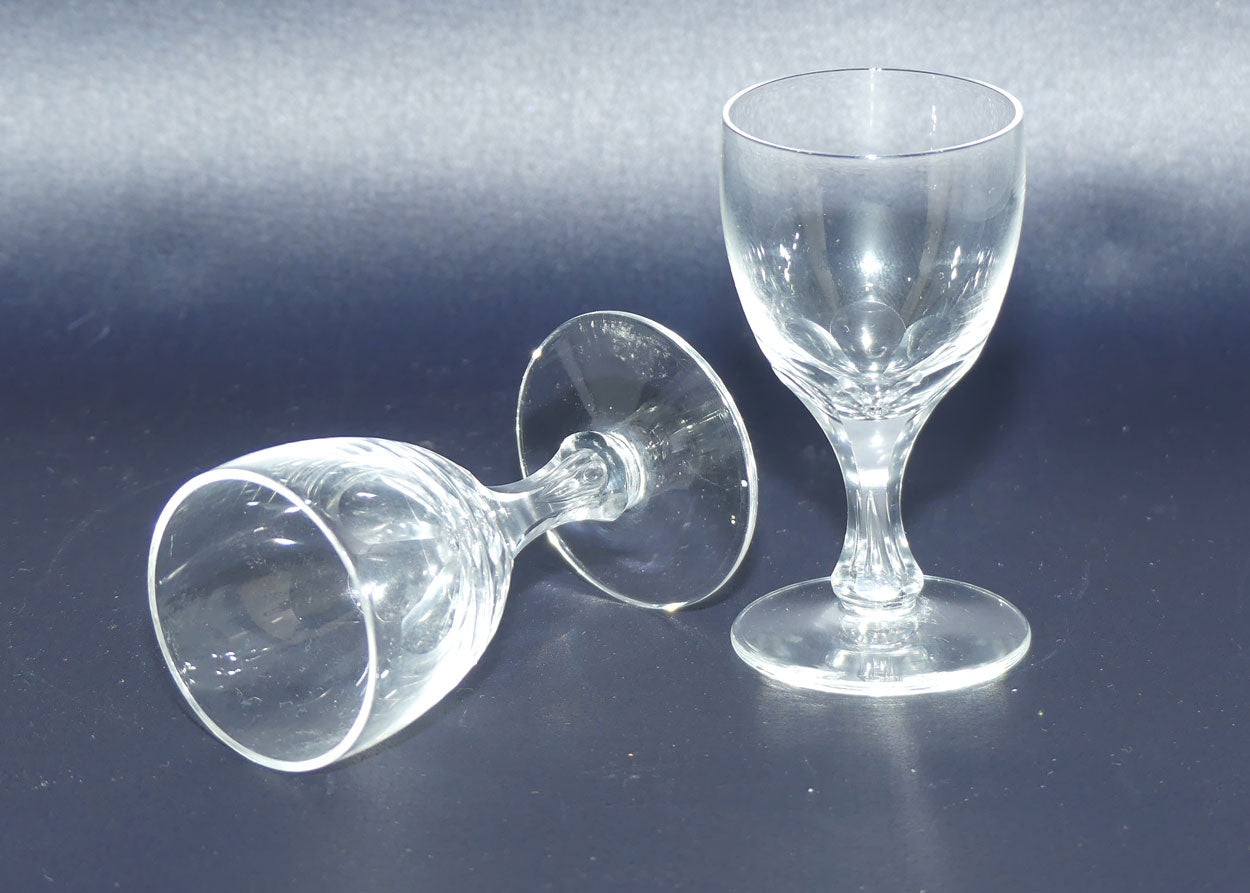 Pair of Fine Crystal hexagonal column shot or liqueur glasses
