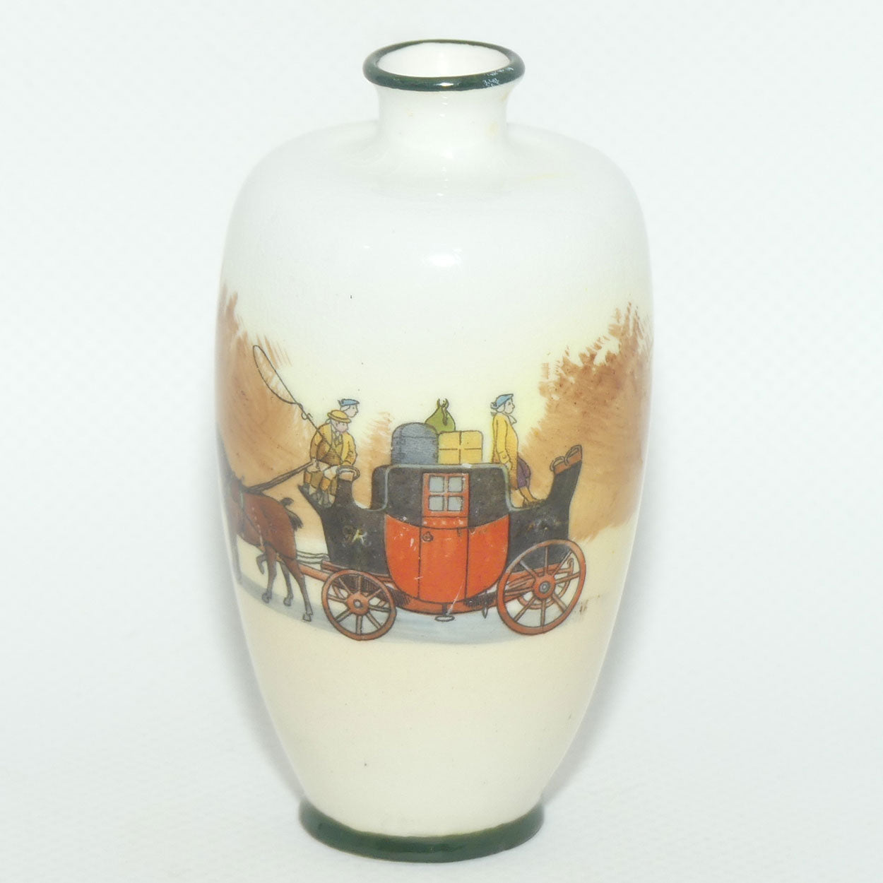 Royal Doulton Coaching Days miniature vase E3804 | Narrow Neck