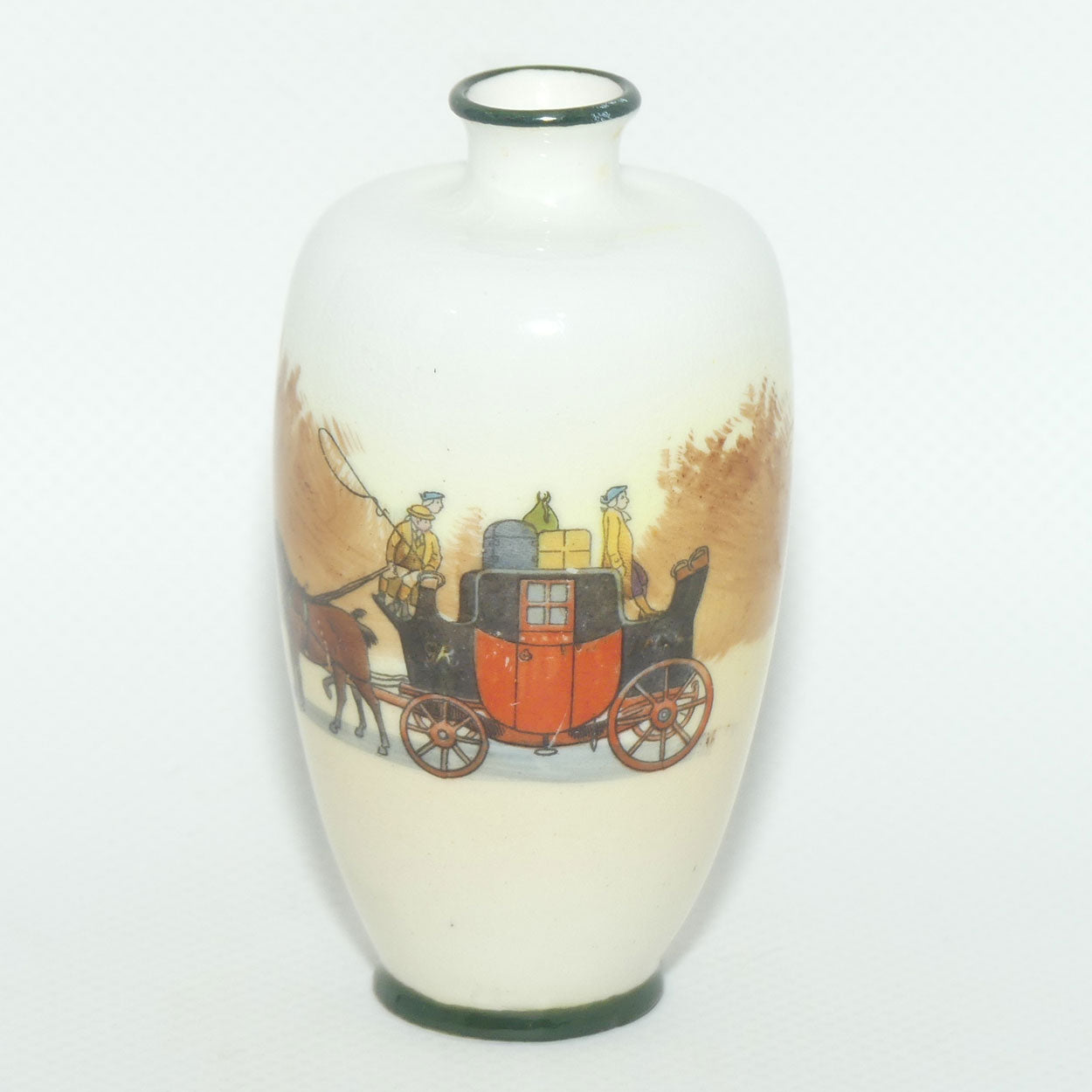 Royal Doulton Coaching Days miniature vase E3804 | Narrow Neck