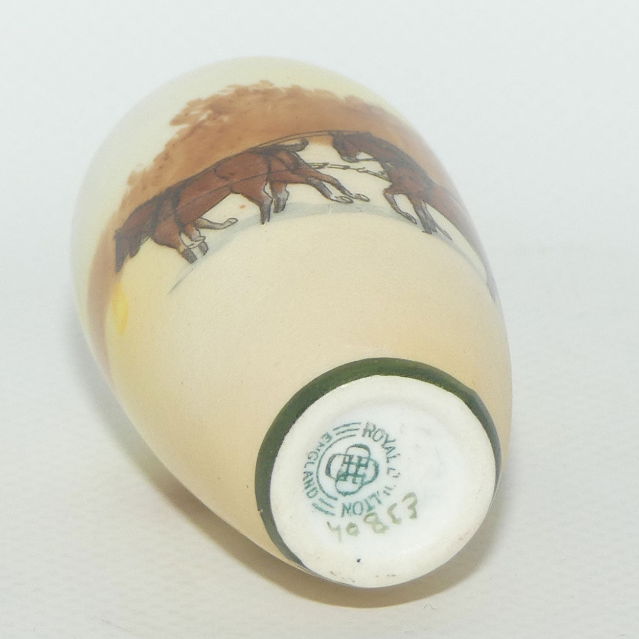Royal Doulton Coaching Days miniature vase E3804 | 925 Silver rim