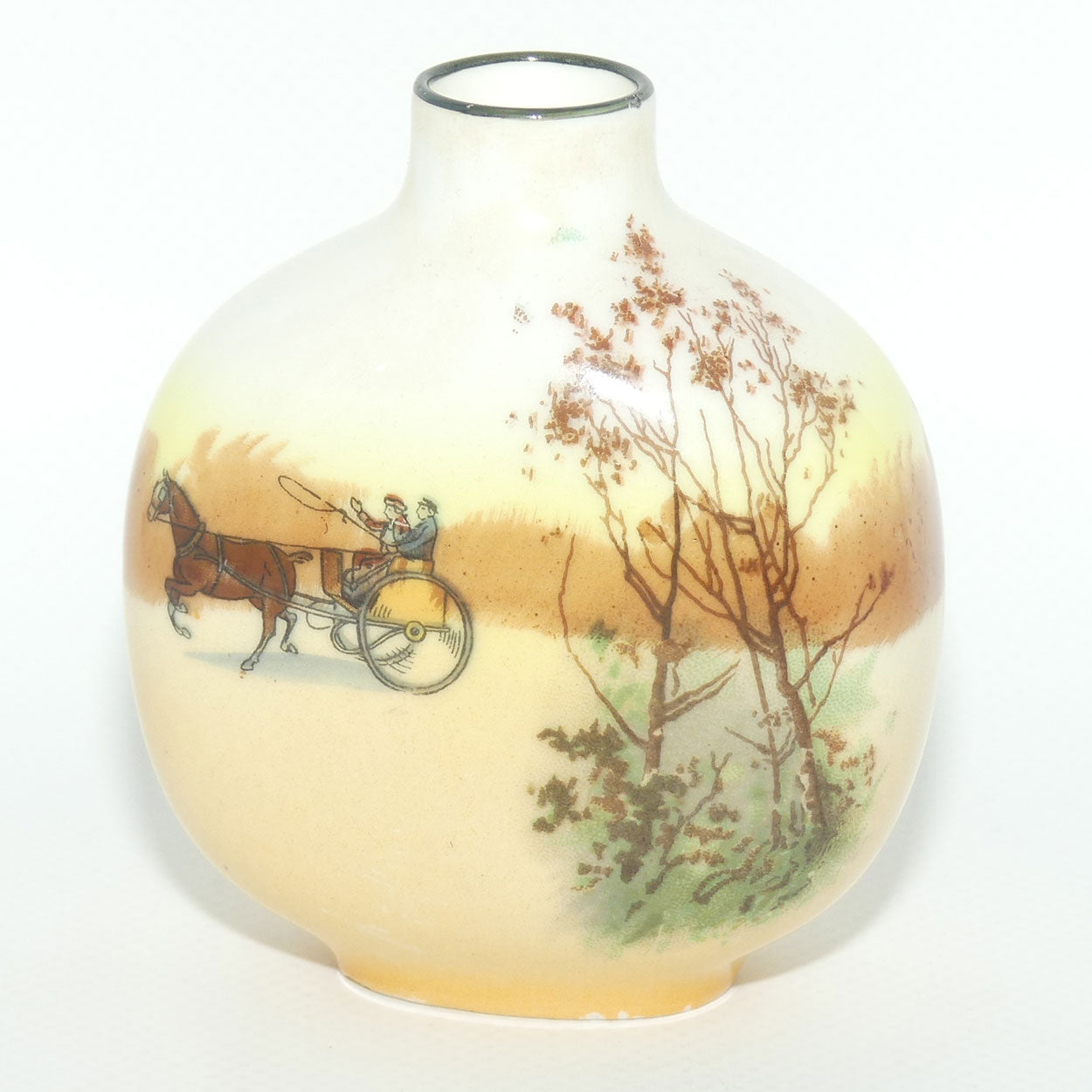Royal Doulton Coaching Days miniature vase E3804 | Bottle vase