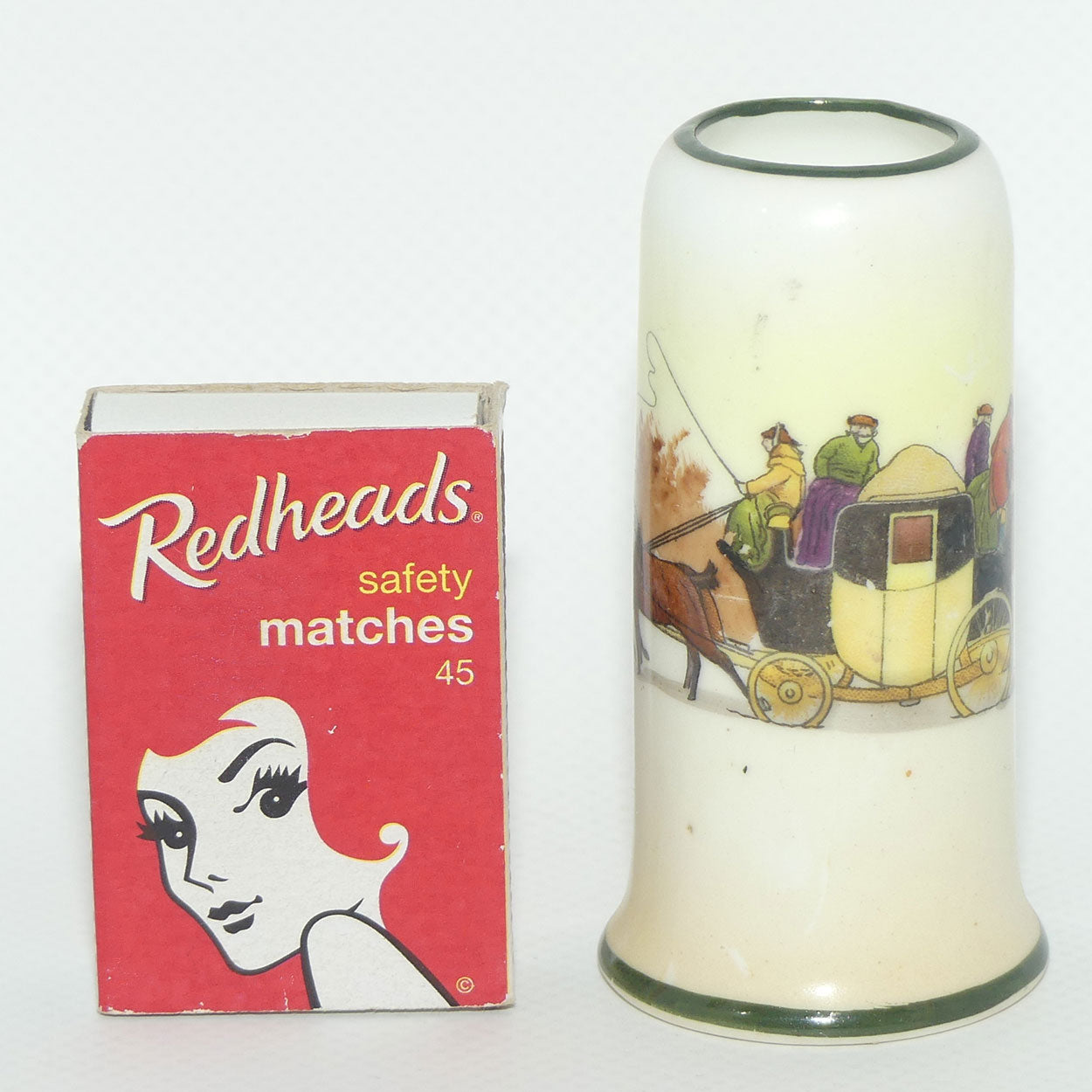 Royal Doulton Coaching Days miniature Cylindrical vase E3804 #1