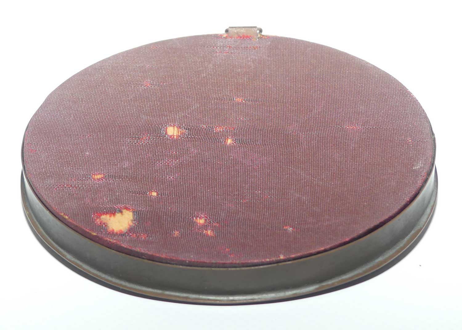 near Antique Miniature Oil Painting in oval Bronzed Frame | European scene signed Molnar