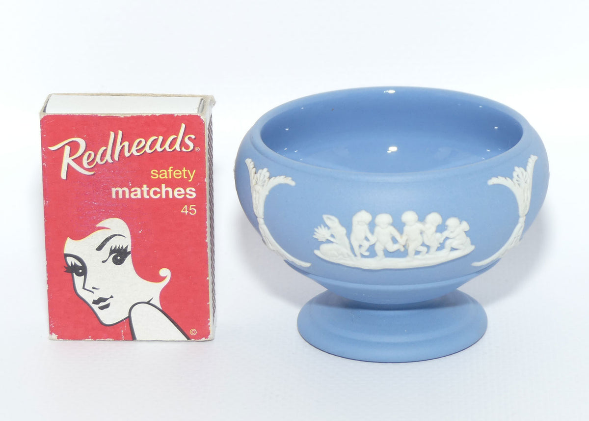 Wedgwood Jasper | White on Pale Blue miniature salt cellar
