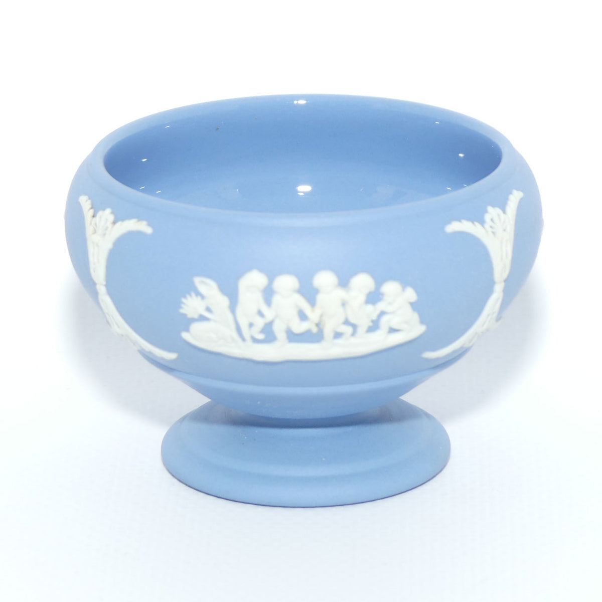 Wedgwood Jasper | White on Pale Blue miniature salt cellar