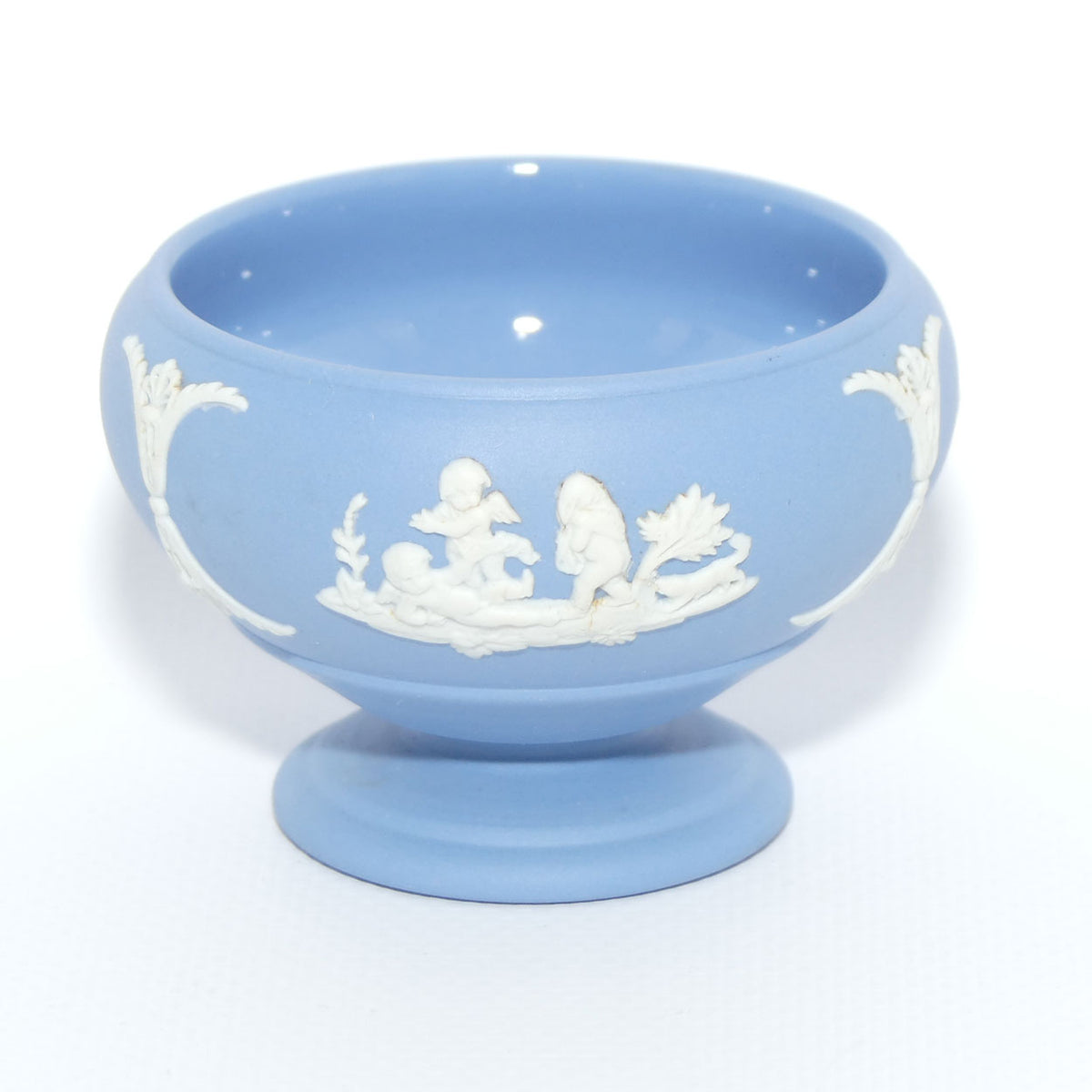 Wedgwood Jasper | White on Pale Blue miniature salt cellar
