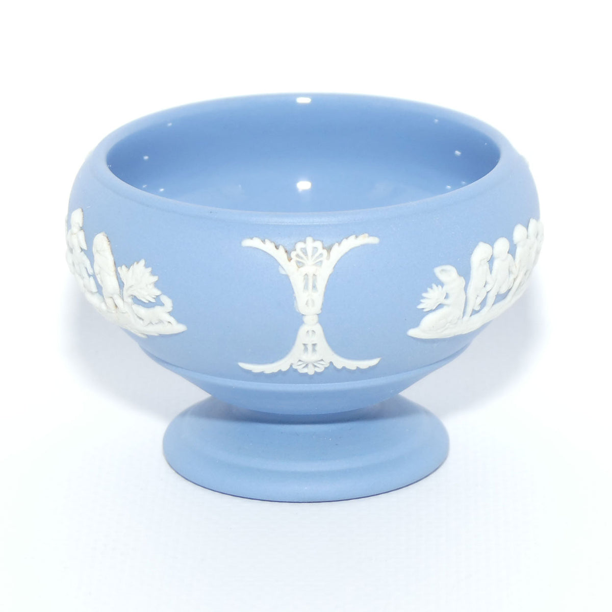Wedgwood Jasper | White on Pale Blue miniature salt cellar