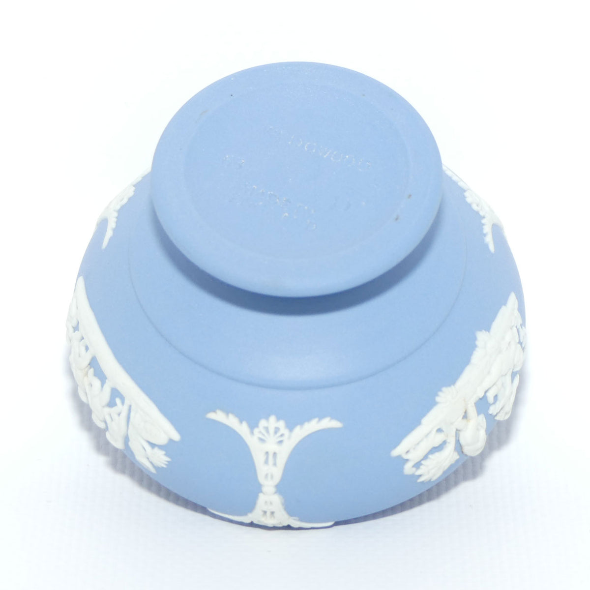 Wedgwood Jasper | White on Pale Blue miniature salt cellar