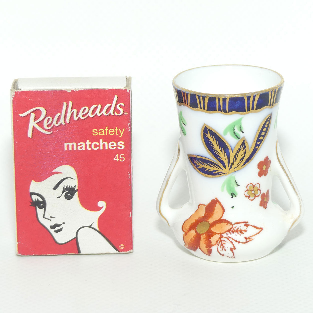 Late Foley Shelley miniature twin handle vase | Imari pattern | c.1900
