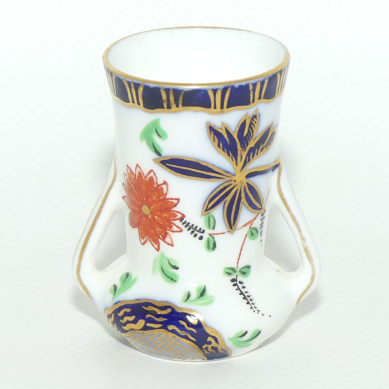 Late Foley Shelley miniature twin handle vase | Imari pattern | c.1900