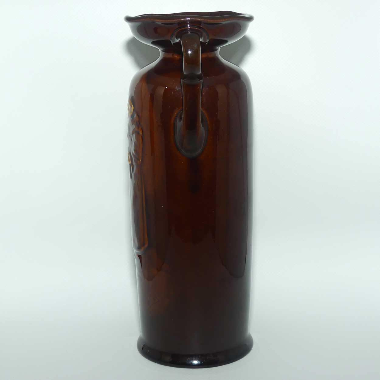 Royal Doulton Kingsware double handle vase | Monk Toasting | Bottle in Hand, Glass in Another