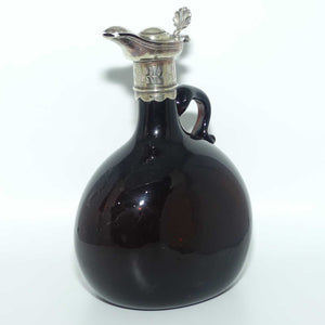 Early Victorian era Moon Flask with Sheffield Plate pourer