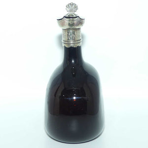 Early Victorian era Moon Flask with Sheffield Plate pourer