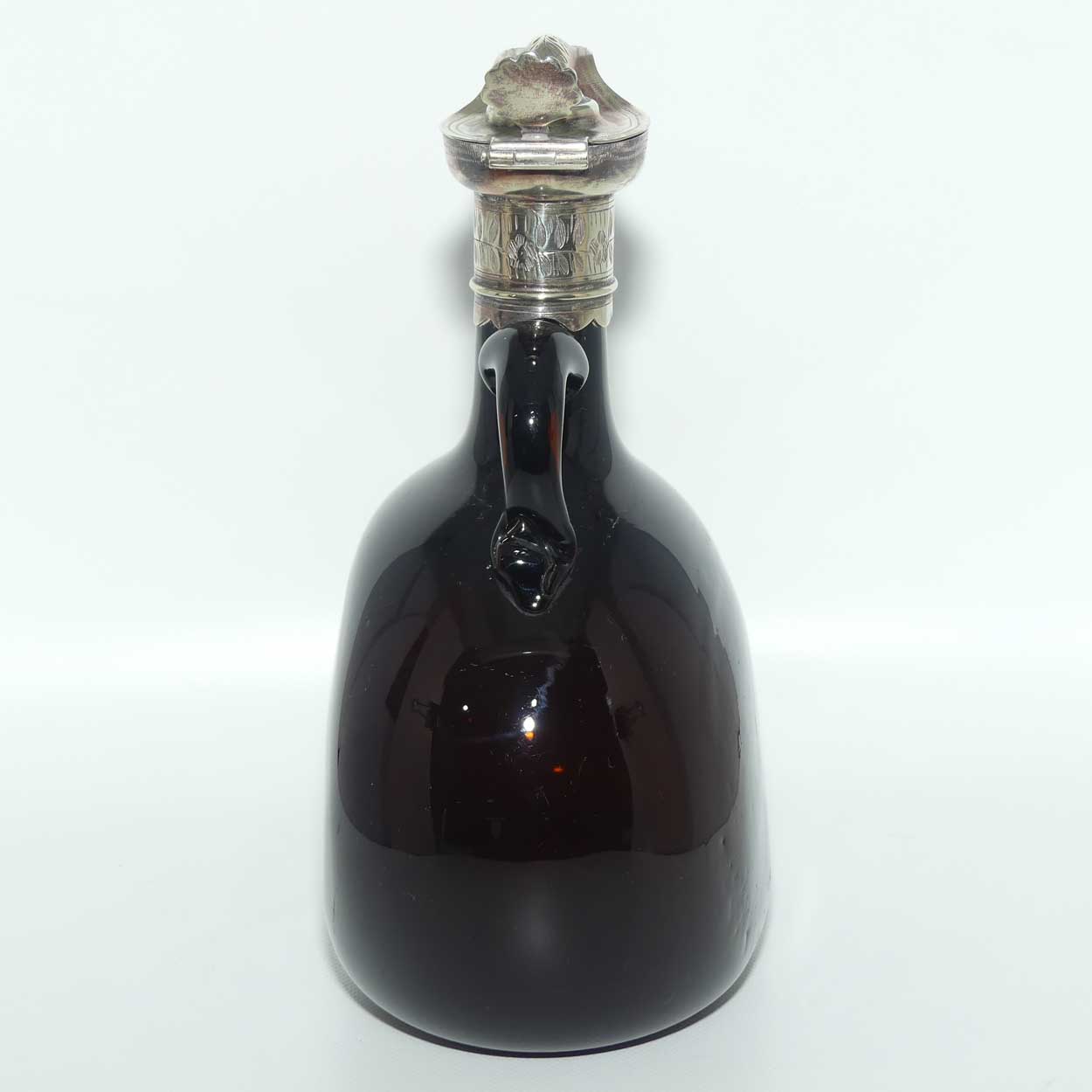 Early Victorian era Moon Flask with Sheffield Plate pourer