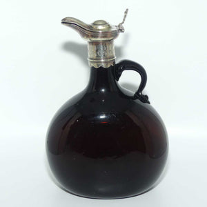 Early Victorian era Moon Flask with Sheffield Plate pourer