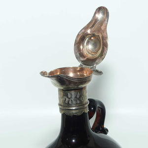 Early Victorian era Moon Flask with Sheffield Plate pourer