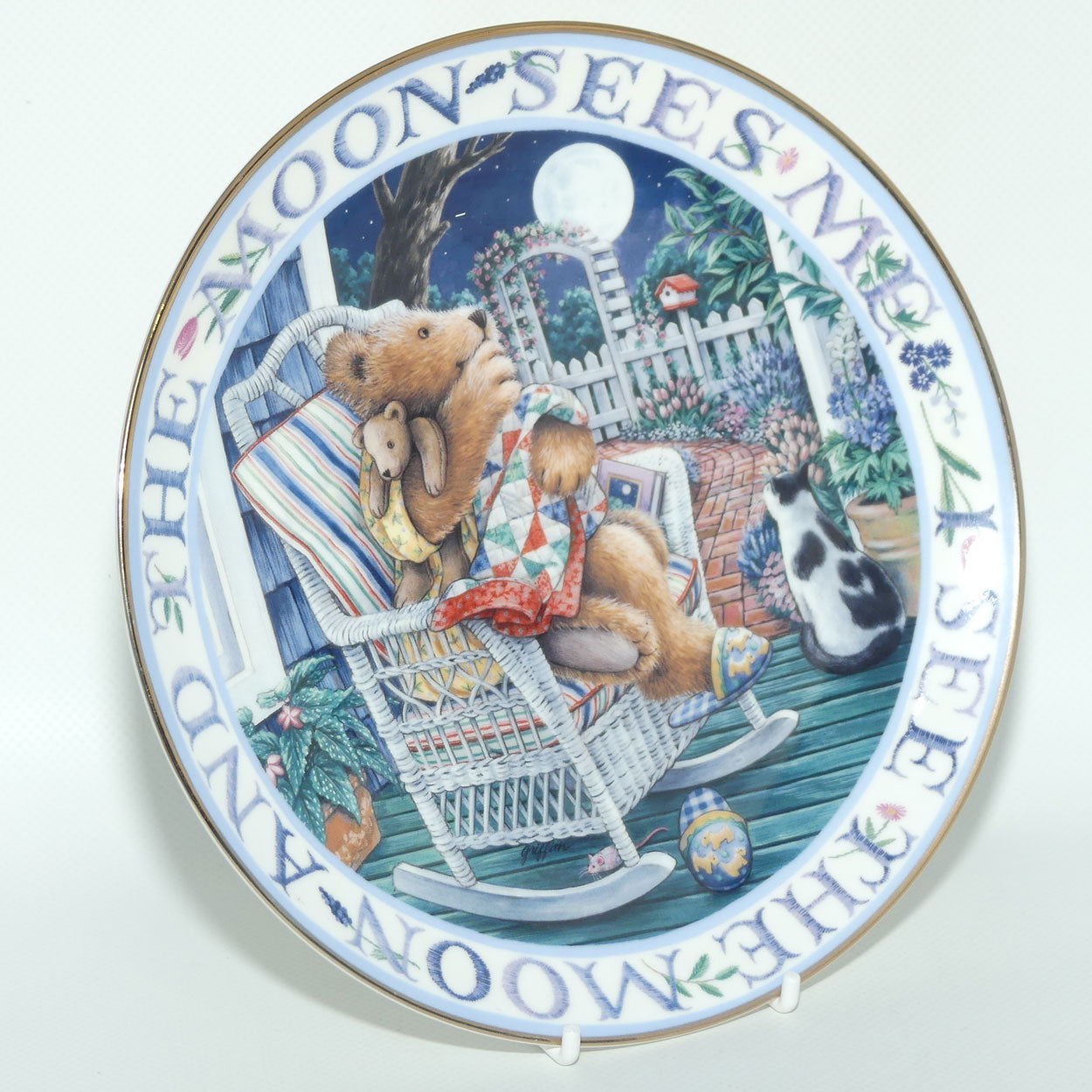 Royal Doulton Teddies plate by Linda Hill Griffith | Moonlight Blessing