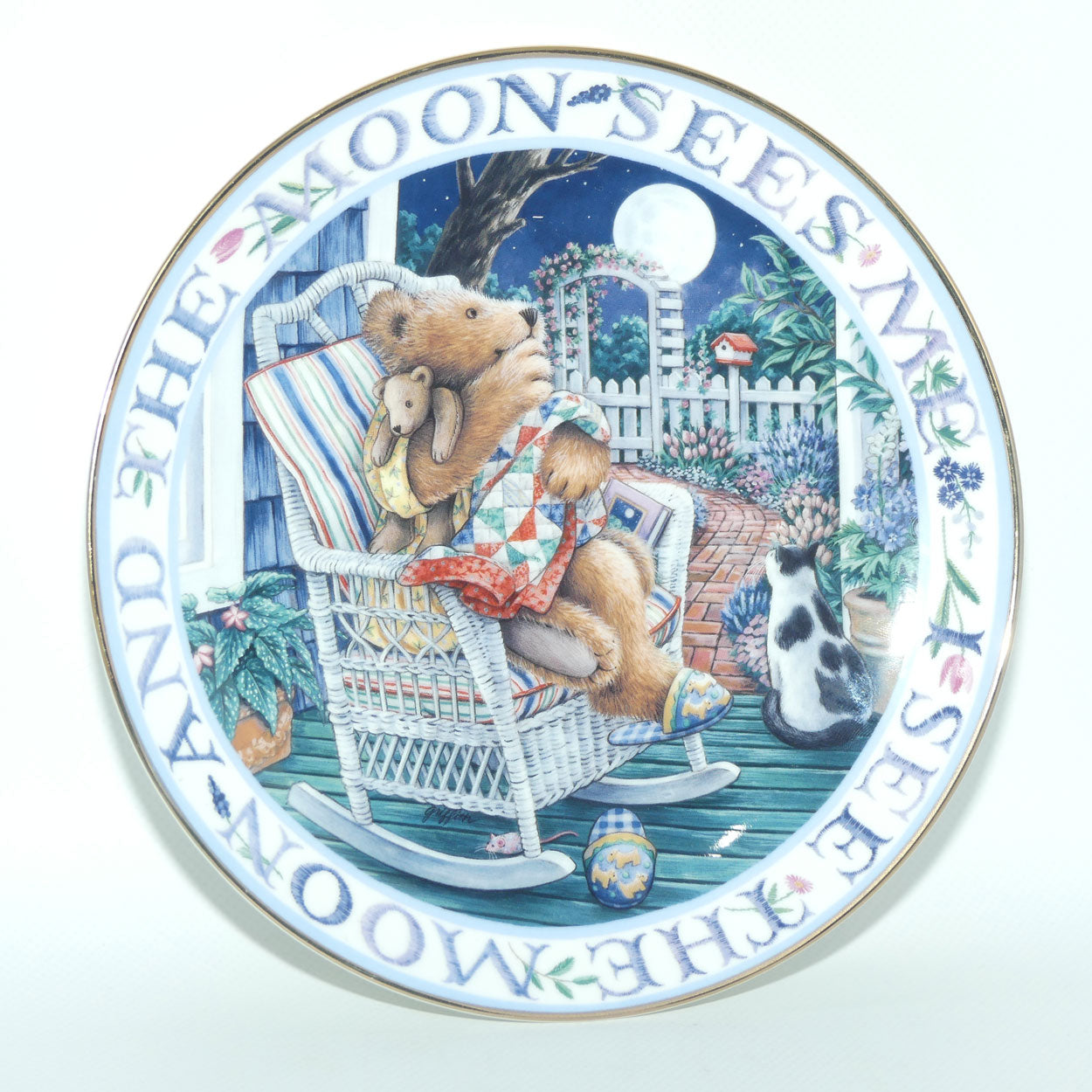 Royal Doulton Teddies plate by Linda Hill Griffith | Moonlight Blessing