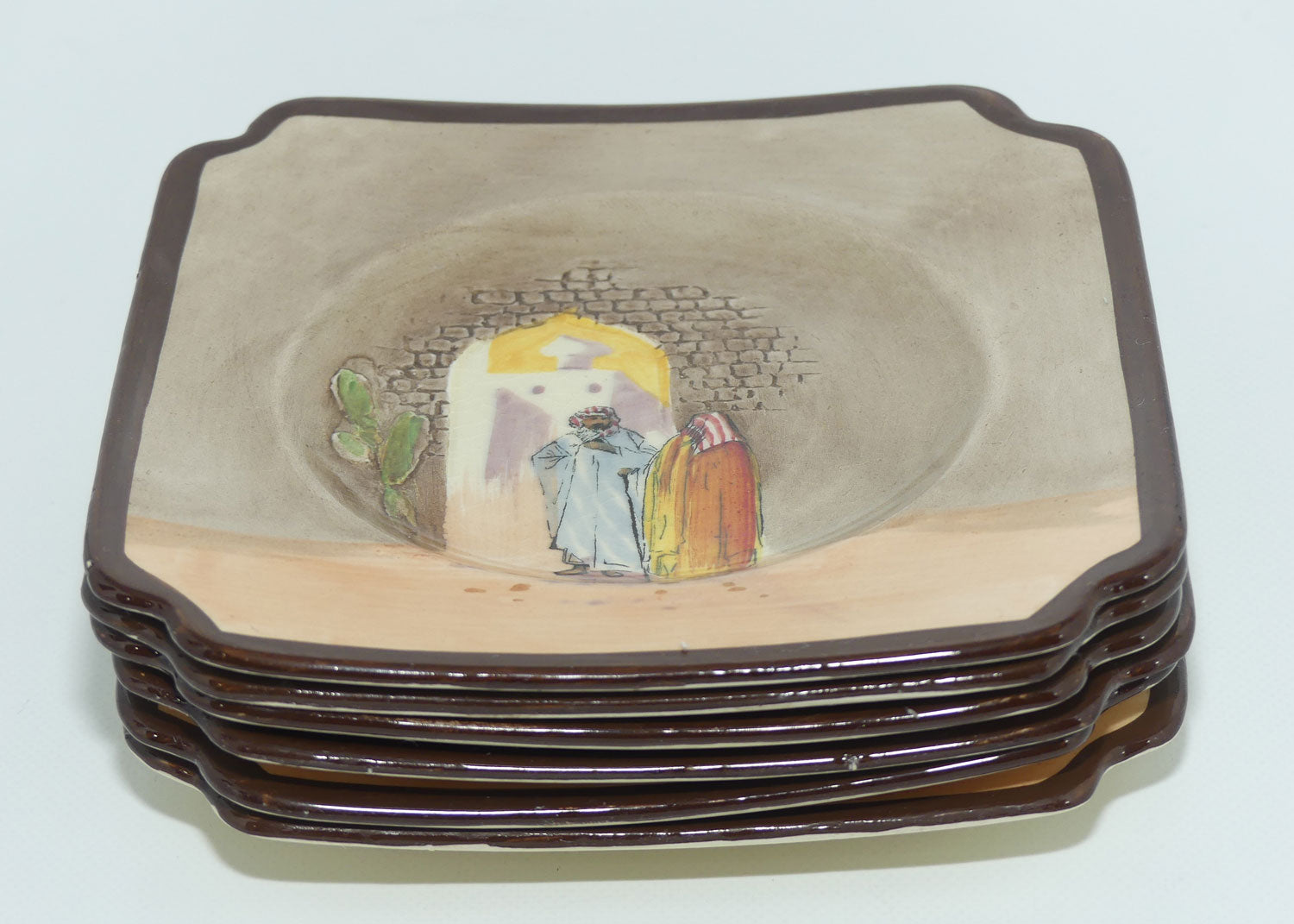 Royal Doulton Moorish Gateway | Tunis set of 6 sandwich plates D4745