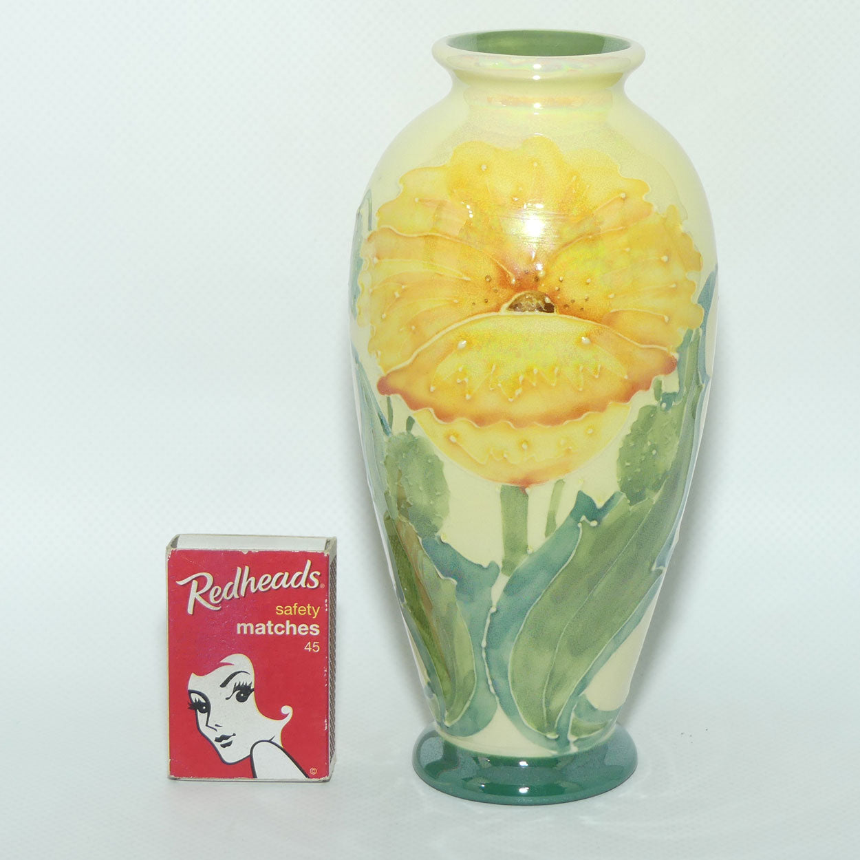 Chelsea Works Burslem | Lise B Moorcroft Trial vase | Lustre Glaze Yellow Poppy
