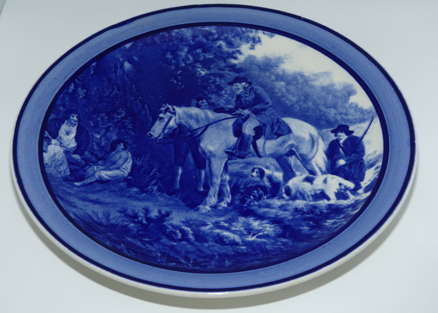 Royal Doulton Sport and Leisure plate | Sporting Scenes |  The Benevolent Sportsman | Blue and White