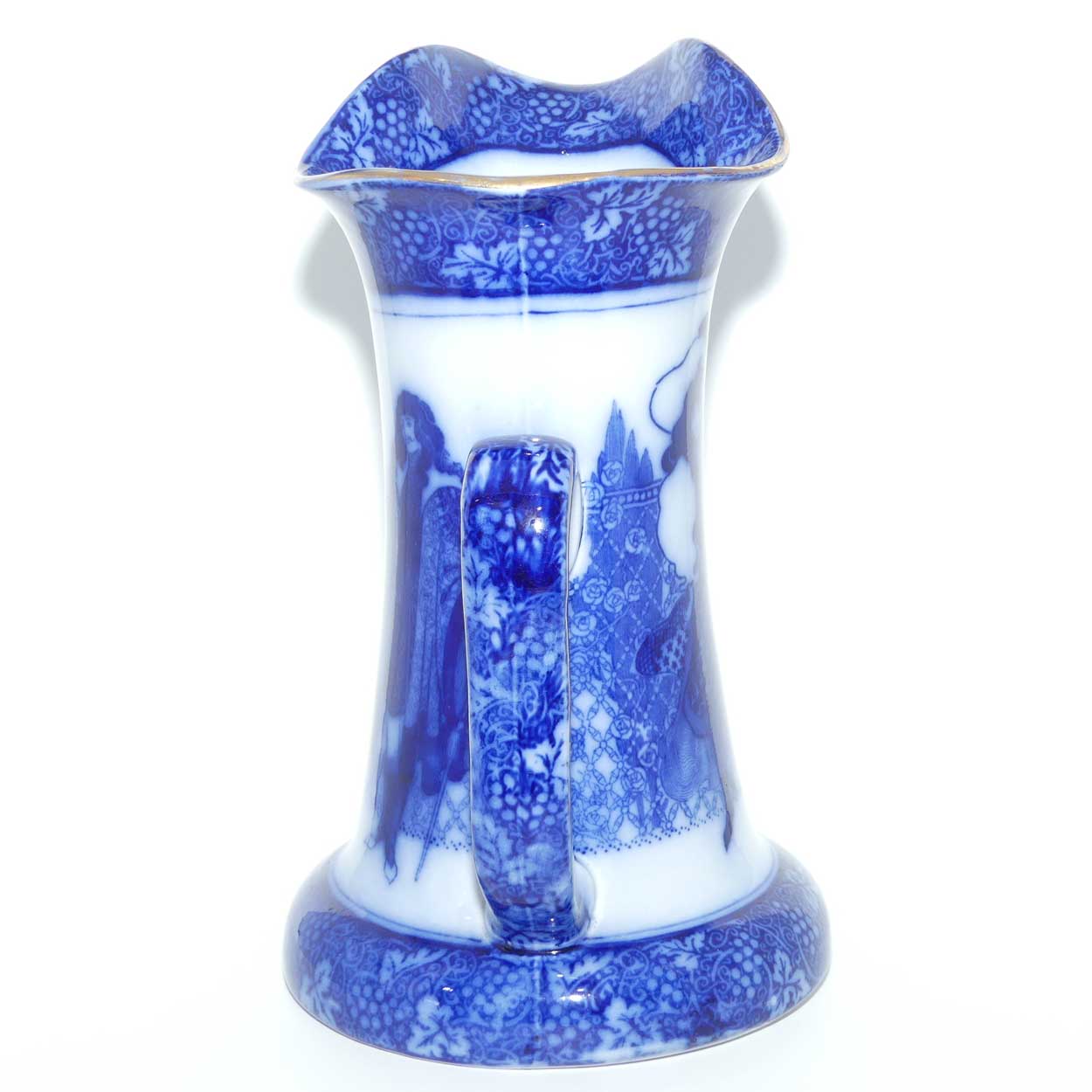 Royal Doulton Flow Blue Morrisian Eastern Figures pattern Baron shape jug | #1