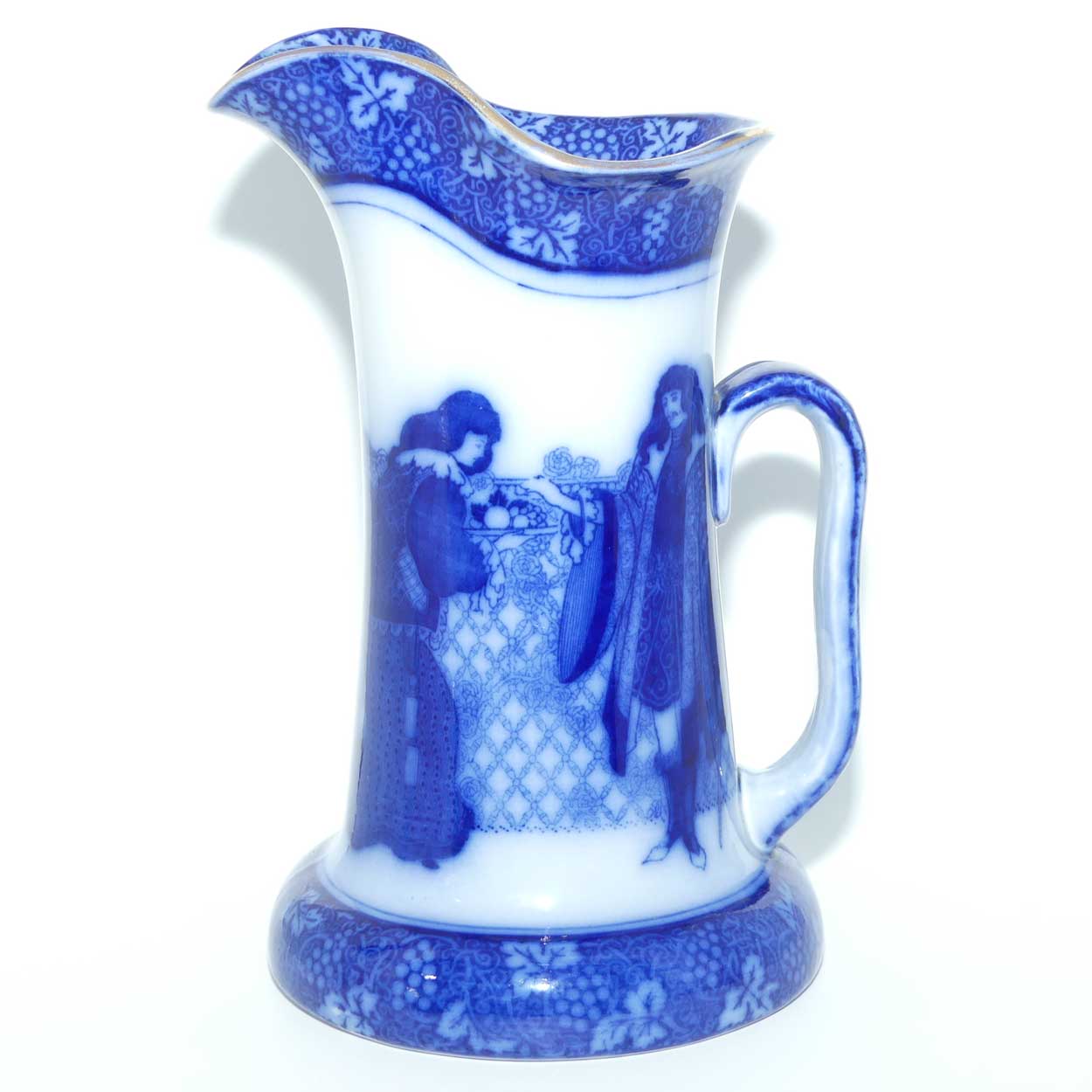 Royal Doulton Flow Blue Morrisian Eastern Figures pattern Baron shape jug | #1