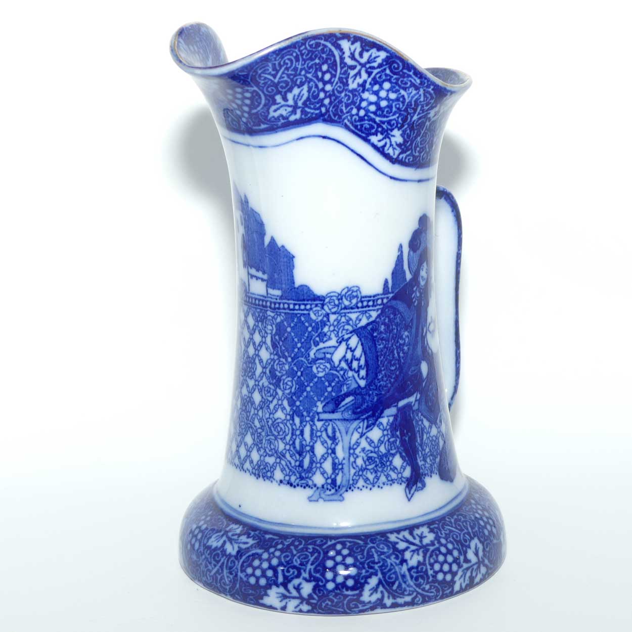 Royal Doulton Flow Blue Morrisian WH Bradley Eastern Figures pattern | Baron shape jug D1334 | #2