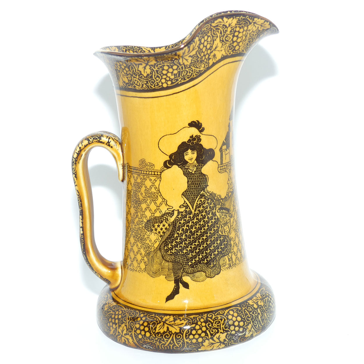 Royal Doulton Morrisian | Bradley Eastern Figures Baron shape larger jug D1617 | Holbien glaze