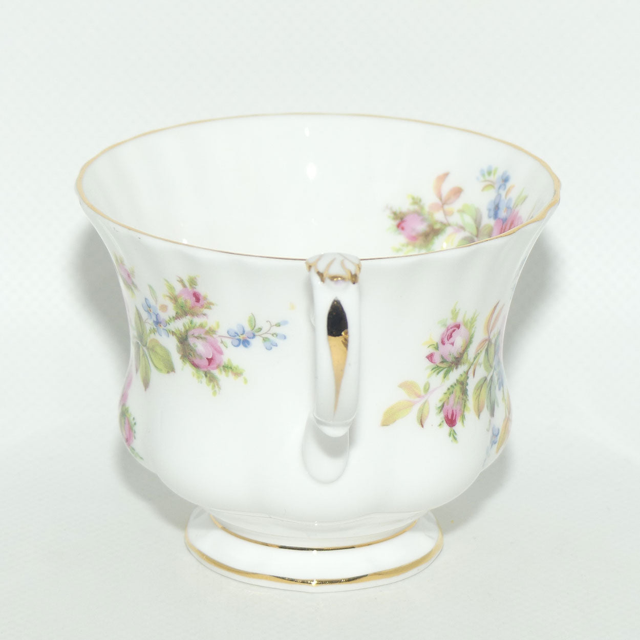 Royal Albert Bone China England Moss Rose tea trio | Early backstamp