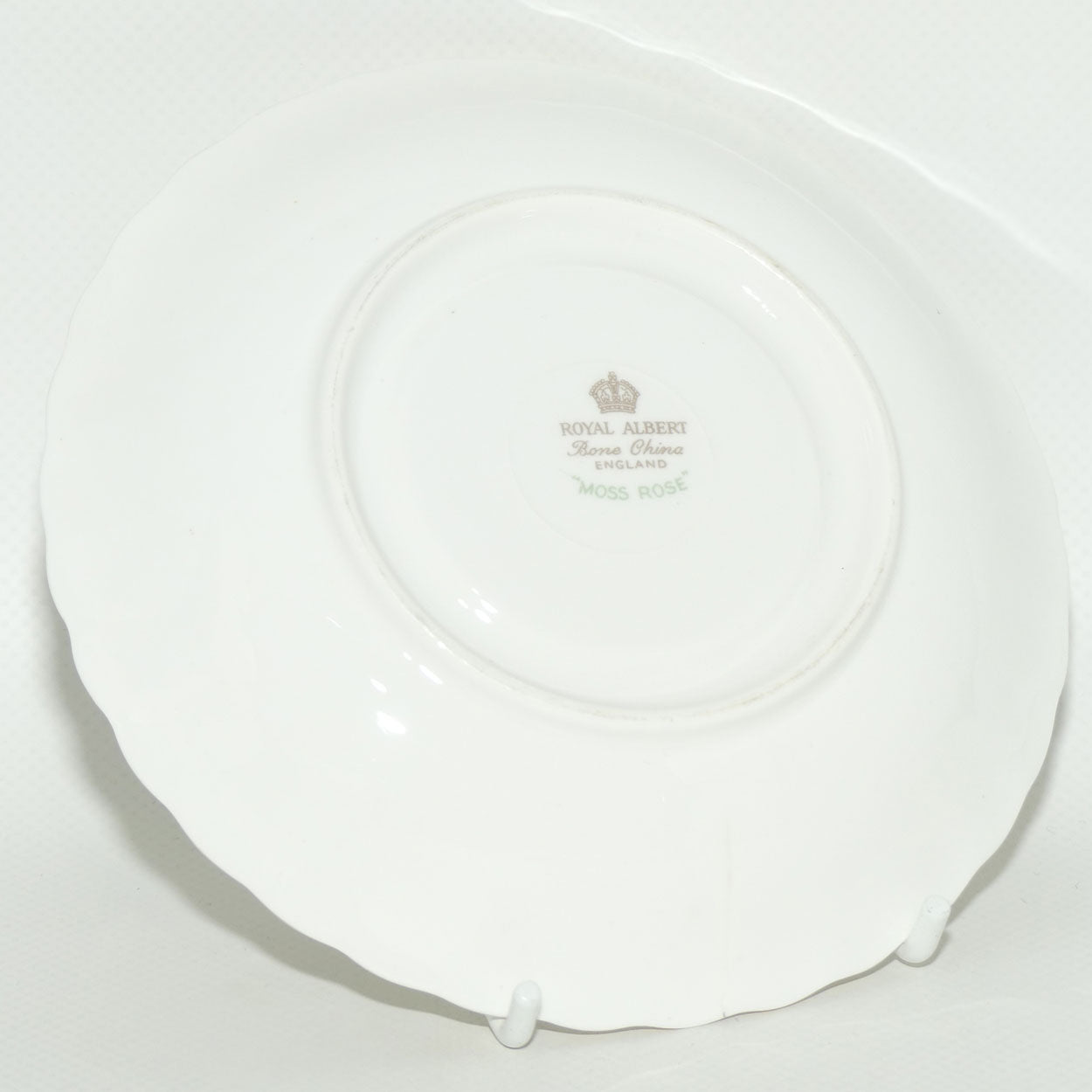 Royal Albert Bone China England Moss Rose tea trio | Early backstamp
