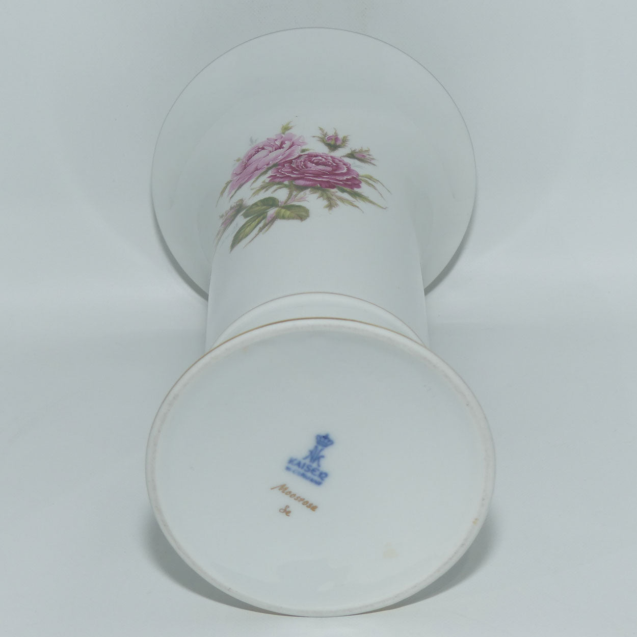 AK Kaiser West Germany trumpet vase | Moss Rose pattern
