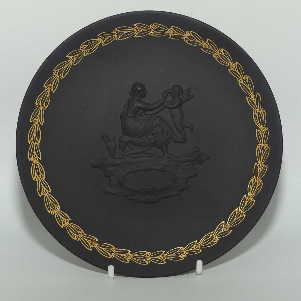 Wedgwood Basalt plate | Mother with gilt garland border | boxed