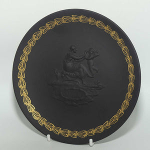 Wedgwood Basalt plate | Mother with gilt garland border | boxed