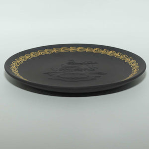 Wedgwood Basalt plate | Mother with gilt garland border | boxed