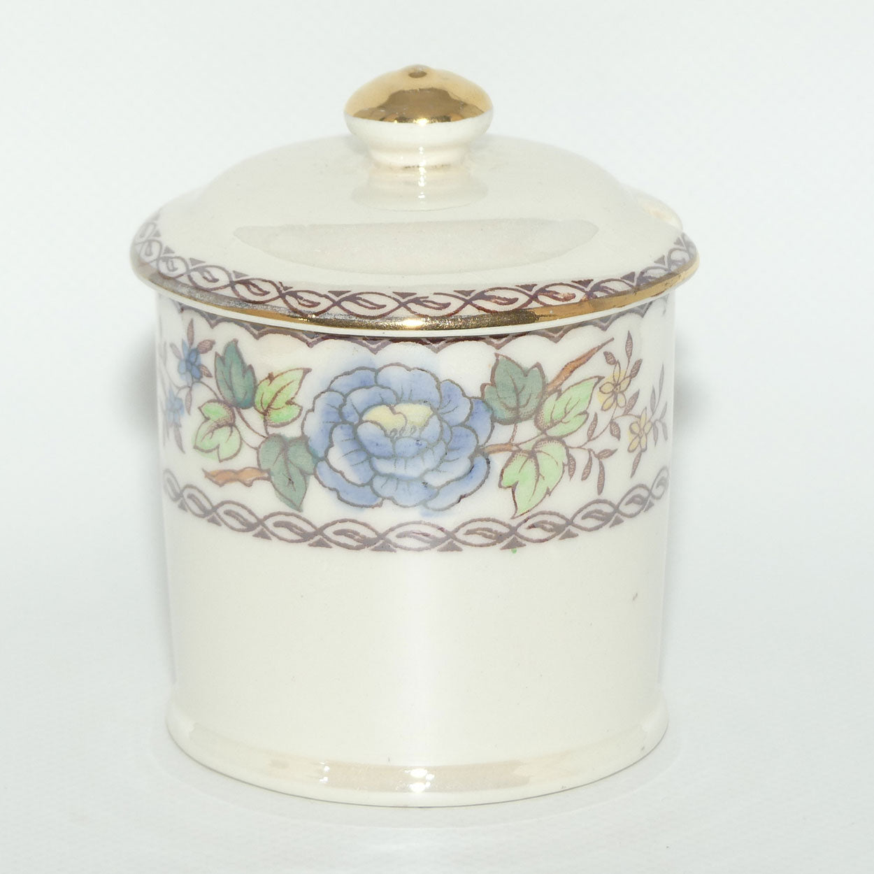 Maling Lustre Peony Rose lidded jam pot