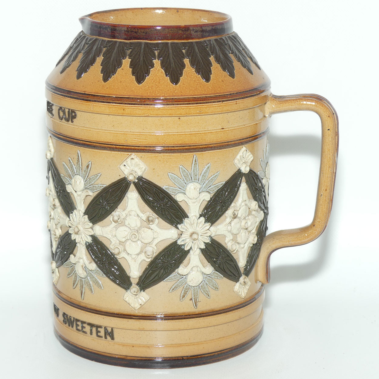 Doulton Lambeth stoneware large Motto tankard or jug