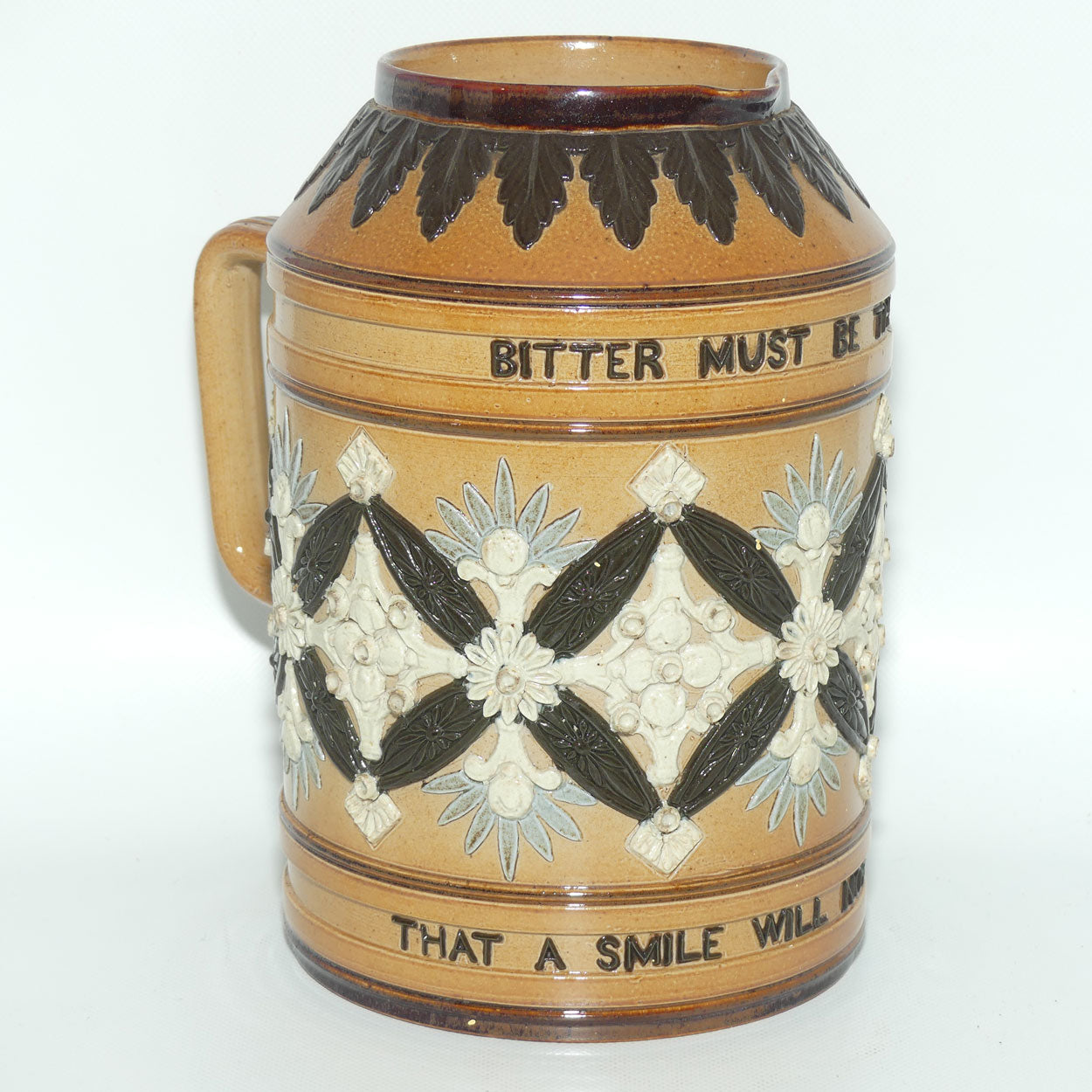 Doulton Lambeth stoneware large Motto tankard or jug