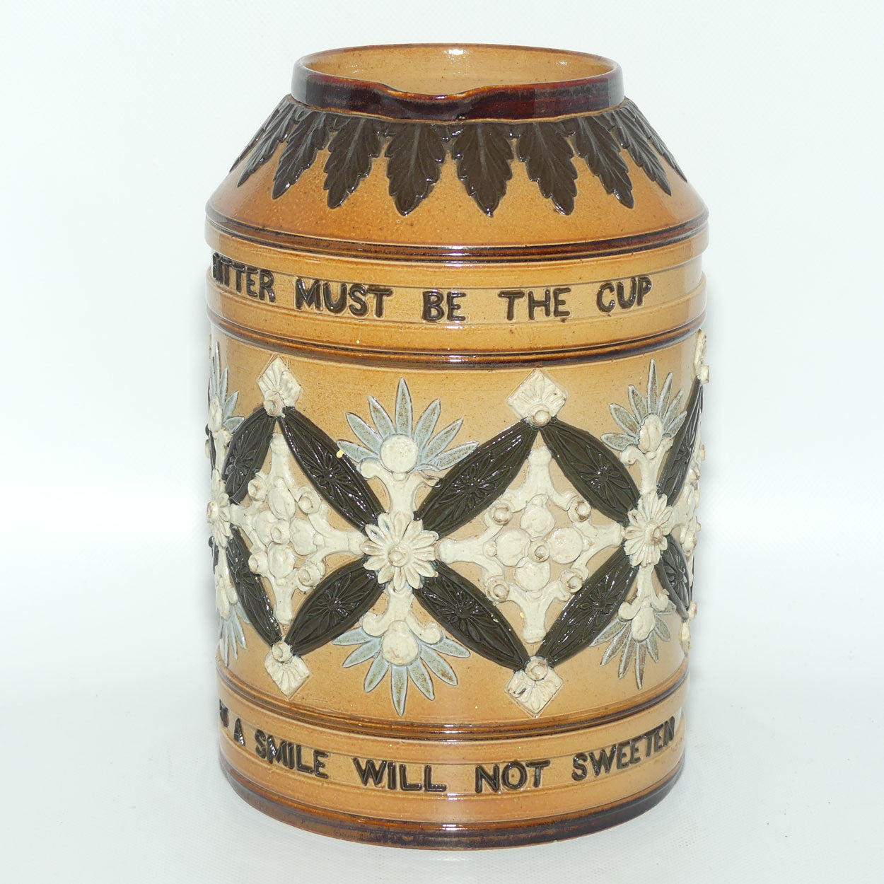 Doulton Lambeth stoneware large Motto tankard or jug
