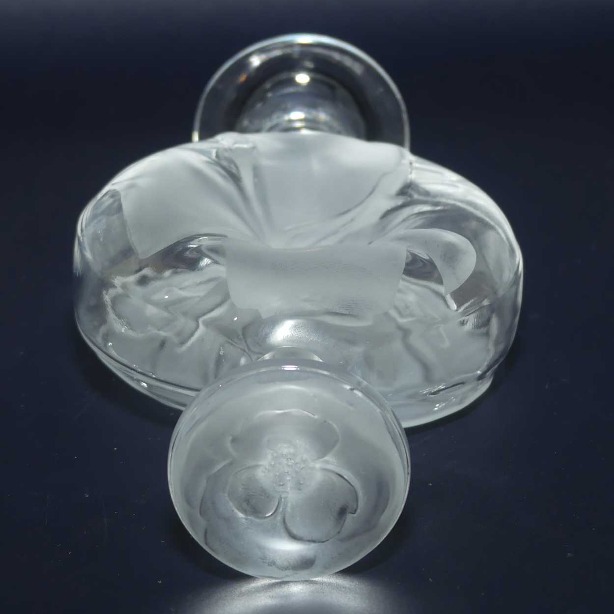 Lalique France Moulin Rouge design tall perfume bottle