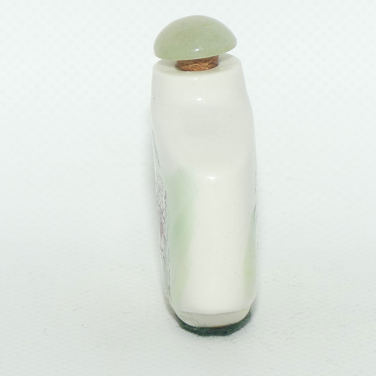 Chinese snuff bottle with greenstone stopper | Mountain scene
