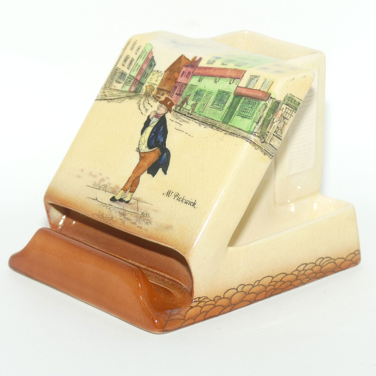 Royal Doulton Dickens Mr Pickwick and Mr Micawber cigarette dispenser D5175