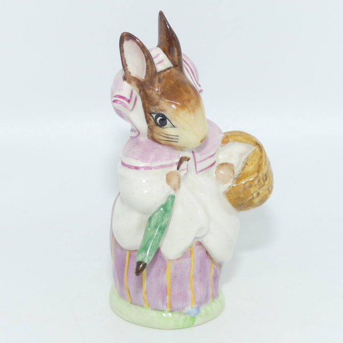 Beswick Beatrix Potter Mrs Rabbit | Umbrella Out | Lilac | GOLD OVAL BP2a #3