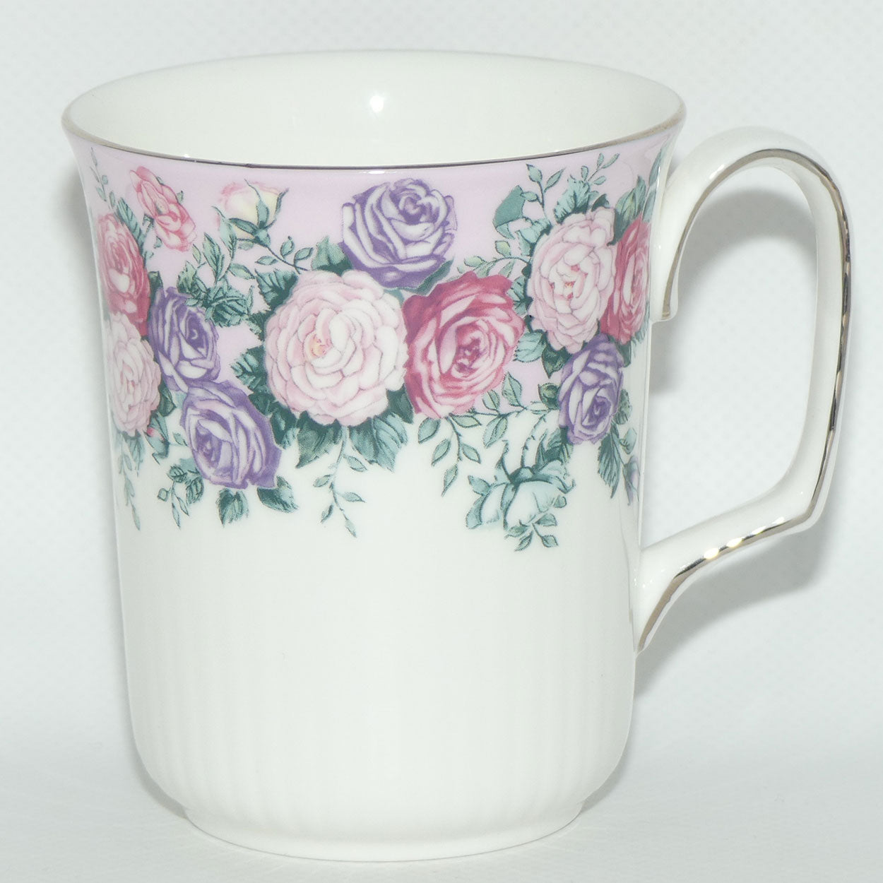 Royal Albert Bone China England Rose Garland coffee mug | later stamp