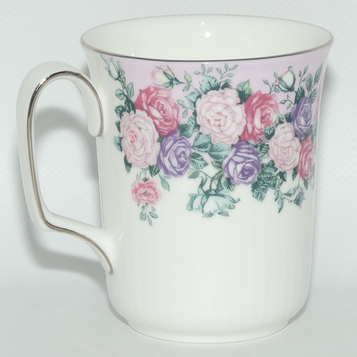 Royal Albert Bone China England Rose Garland coffee mug | later stamp