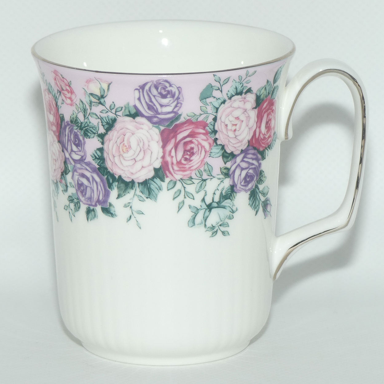 Royal Albert Bone China England Rose Garland coffee mug | later stamp