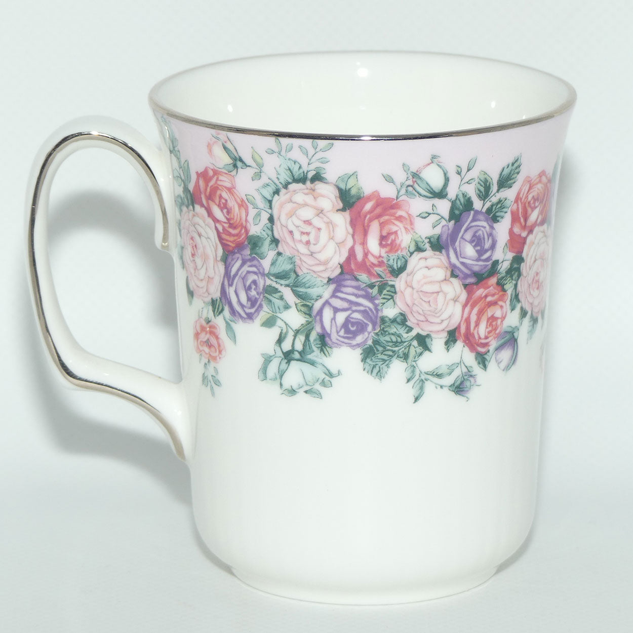 Royal Albert Bone China England Rose Garland coffee mug | later stamp | foreign