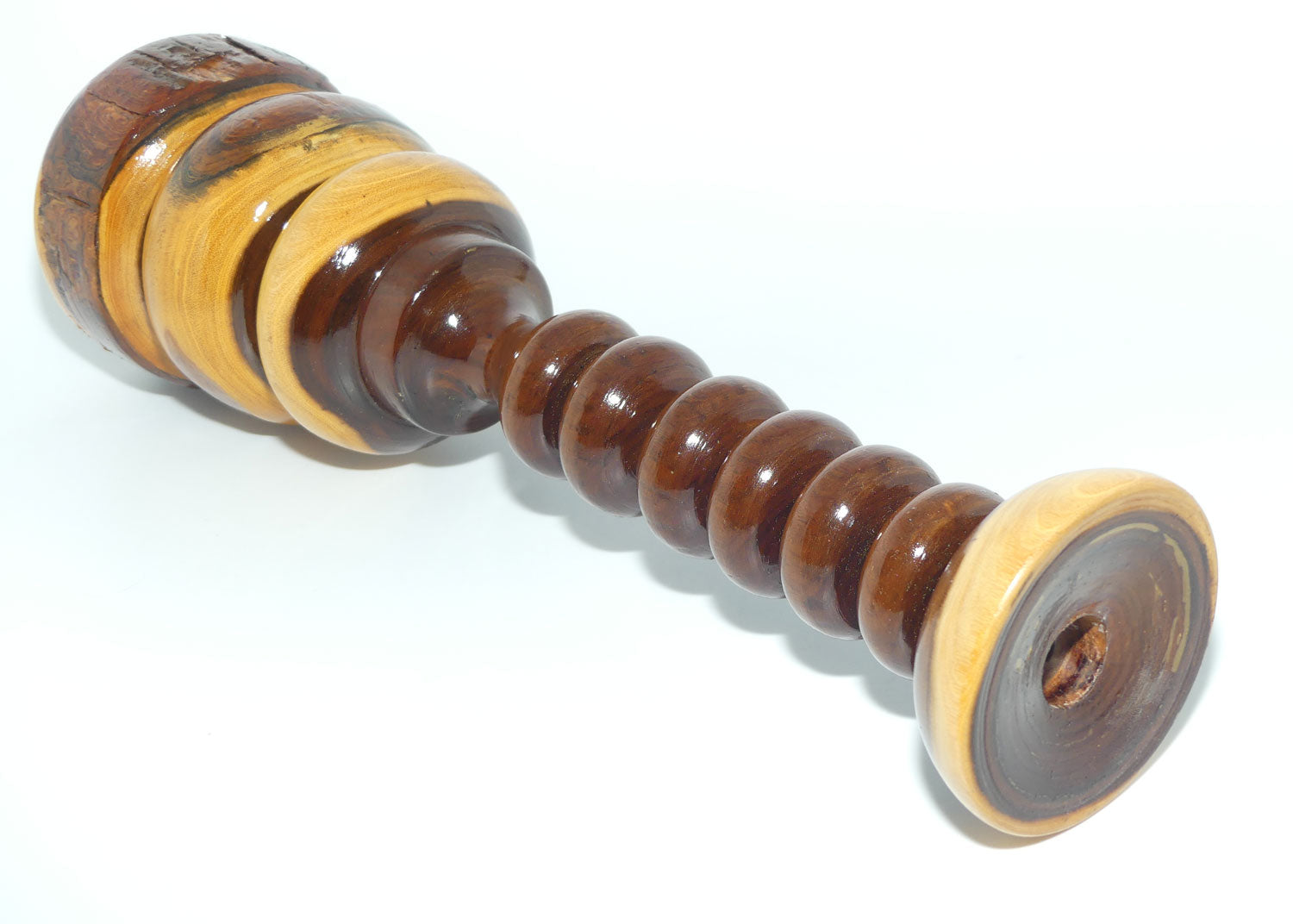 Mulga Wood ring turned candlestick